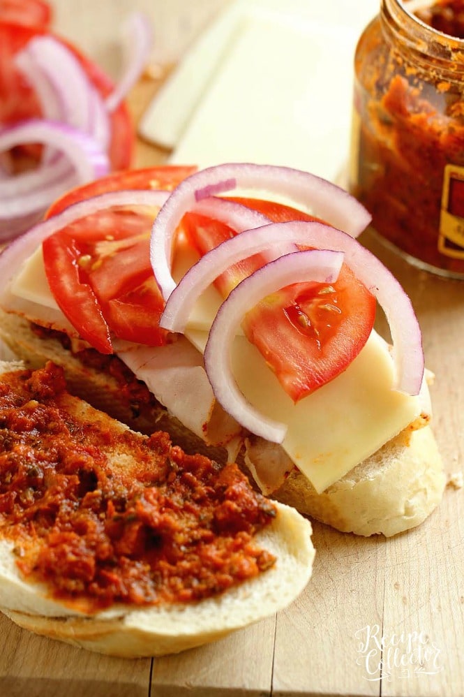 Sun-Dried Tomato Pesto Turkey Panini - An easy grilled sandwich recipe made easy and flavorful with sun-dried tomato pesto.