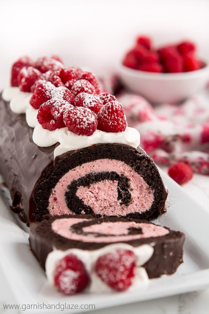 Raspberry Chocolate Swiss Roll