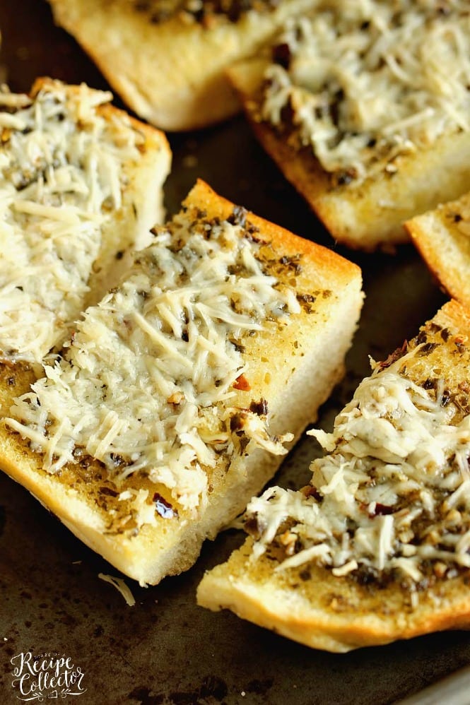 Basil Pesto Loaf - An EASY french bread side dish recipe packed with great flavor!  It's a must make for your next pasta night!