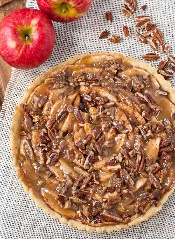 Salted Caramel Maple Apple Pecan Tart