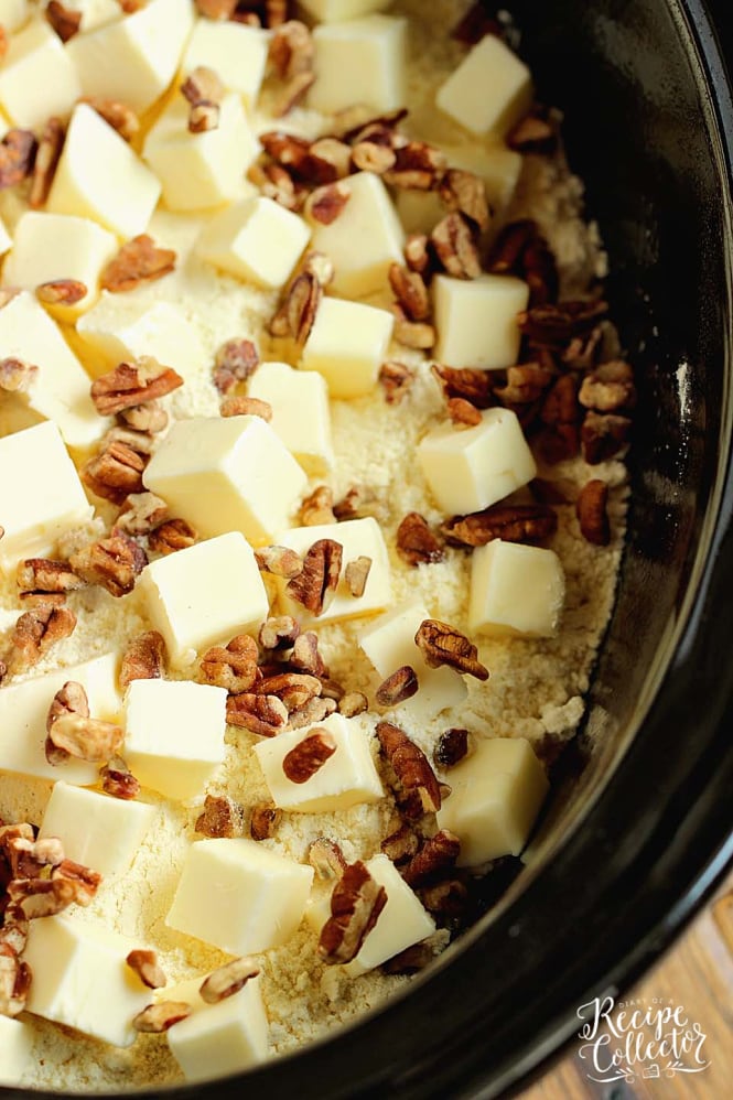 Slow Cooker Cherry Pineapple Dump Cake - No need to turn on the oven!  Let your slow cooker do all the work for this easy dessert recipe that let's you set it and forget it until its time to eat!