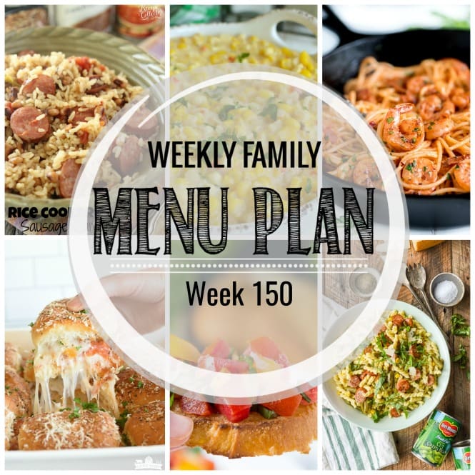 Weekly Family Meal Plan- Featuring several main dishes, a side dish, a soup, a breakfast, and two desserts!