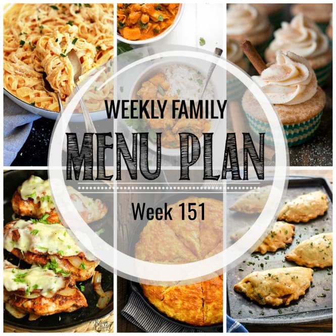 Weekly Family Meal Plan- Featuring several main dishes, a side dish, a soup, a breakfast, and two desserts!