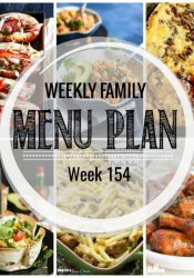 Weekly Family Meal Plan- Featuring several main dishes, a side dish, a soup, a breakfast, and two desserts!