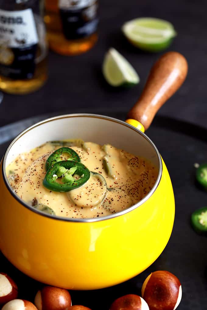 Mexican Beer Cheese Fondue