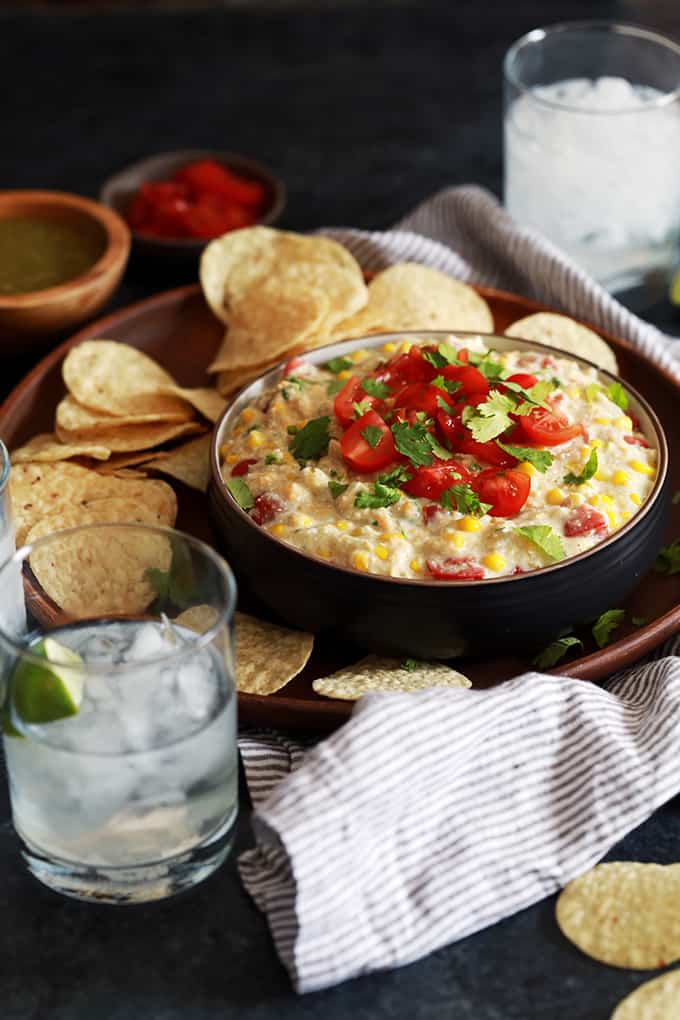 Slow Cooker Salsa Verde Corn Dip