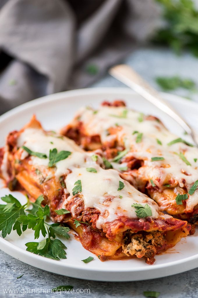 Easy Beef, Spinach, and Cheese Manicotti