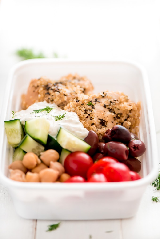 Instant Pot Greek Chicken Quinoa Bowls