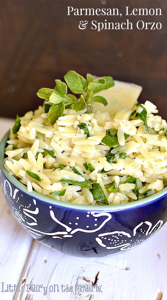 Simple Parmesan, Spinach, and Lemon Orzo