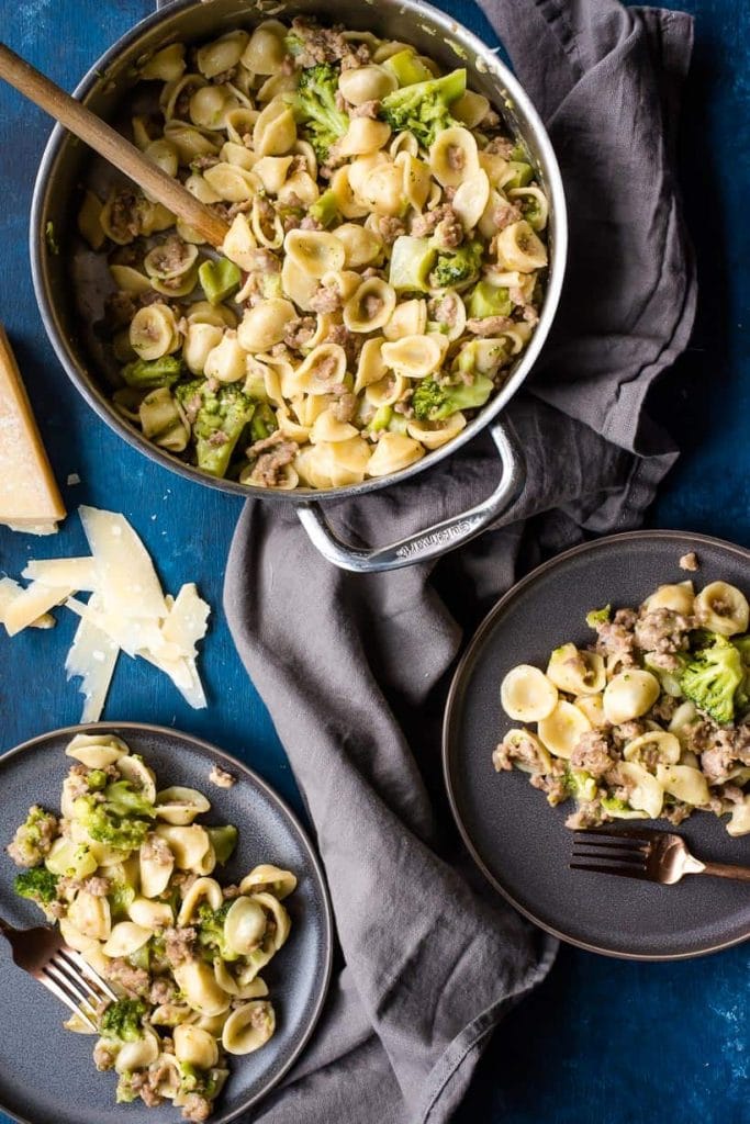 One-Pot Orecchiette with Sausage and Broccoli