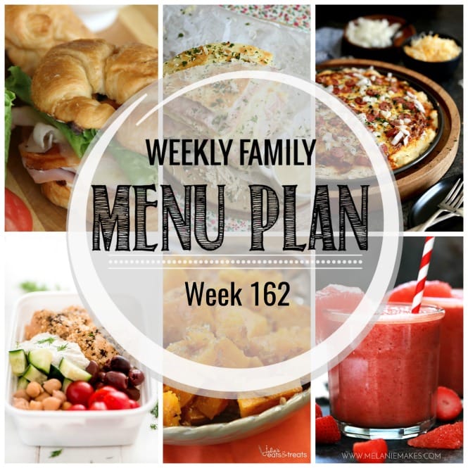 Weekly Family Meal Plan- Featuring several main dishes, a side dish, a soup, a breakfast, and two desserts!