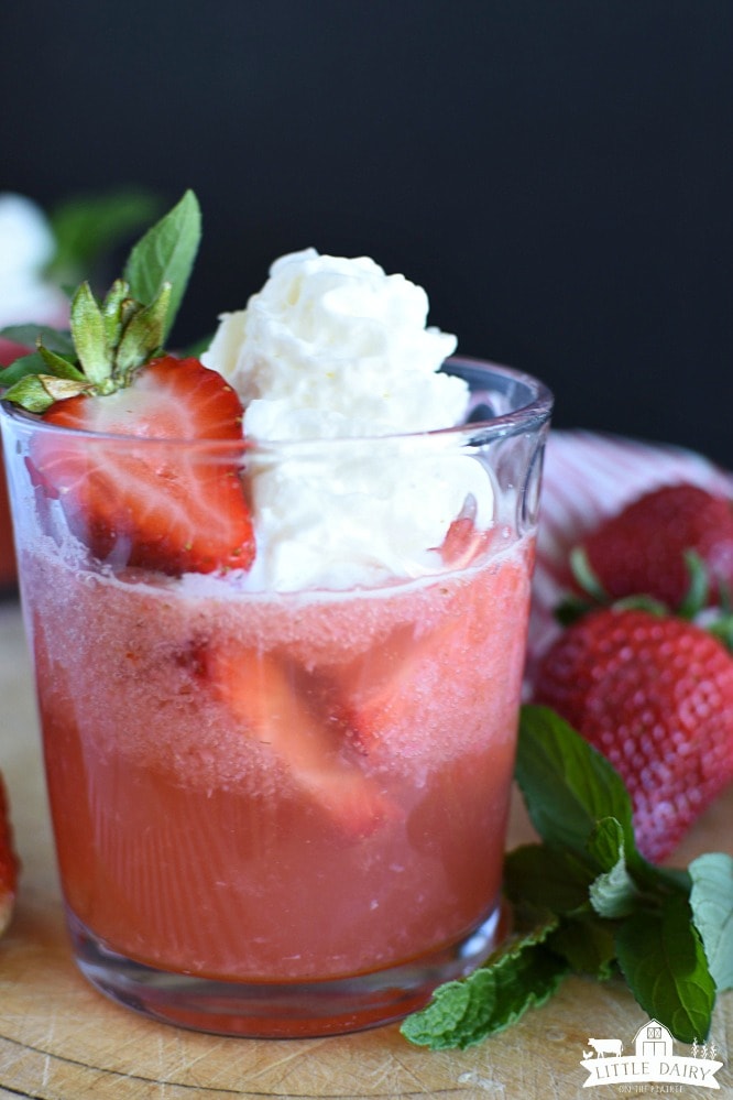 Virgin Strawberry Sangria with Whipped Cream