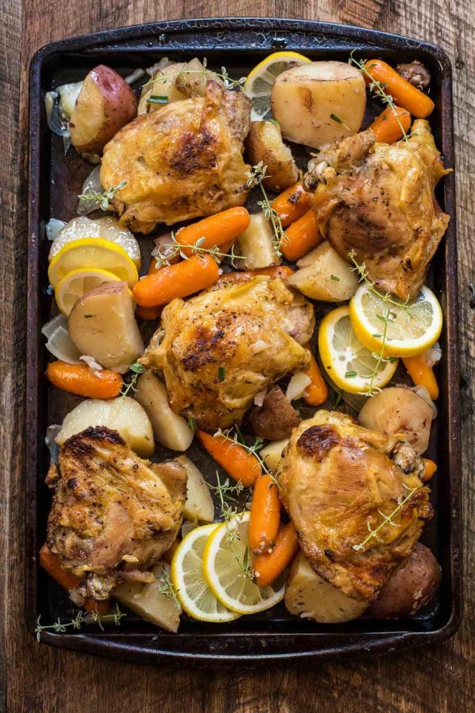 Crock Pot Lemon Garlic Chicken and Veggies