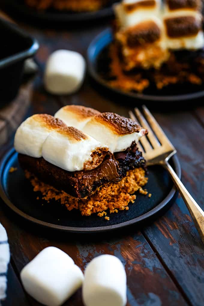 Peanut Butter Stuffed S'mores Brownies