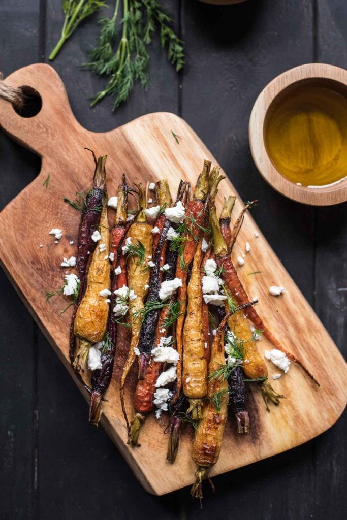 Roasted Carrot Salad with Feta and Dill