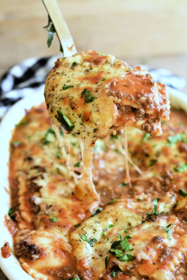 Make Ahead Ravioli Casserole