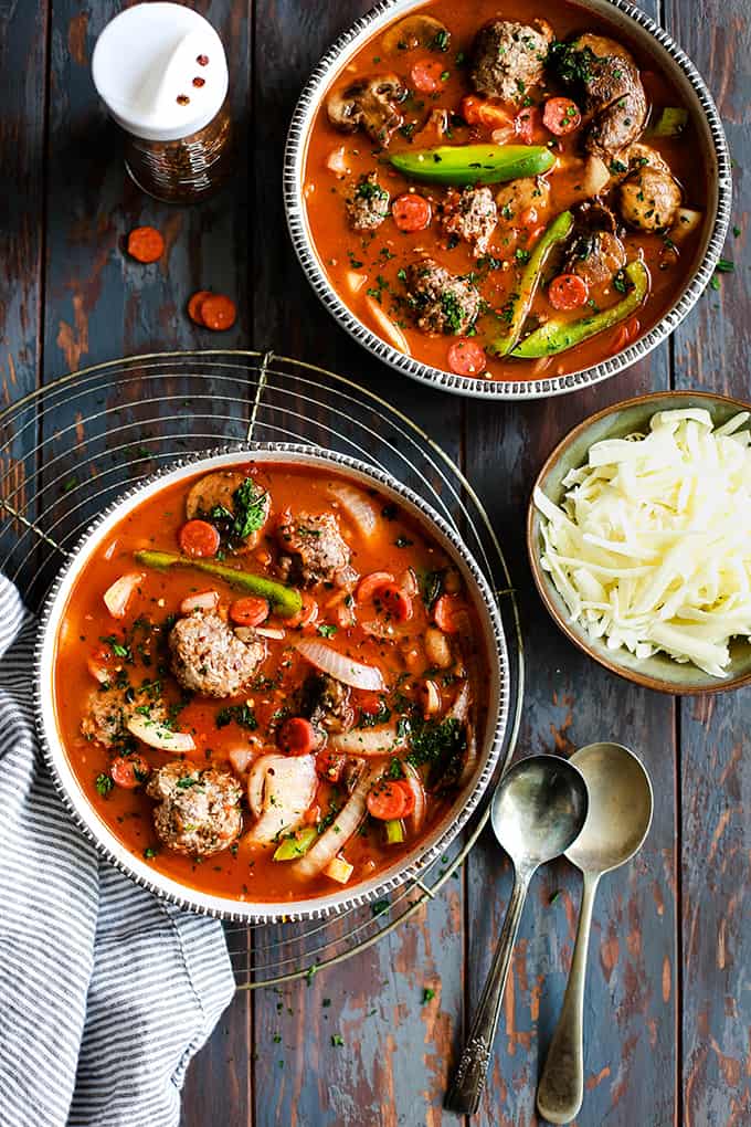 Meatball Pizza Soup