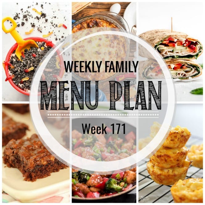 Weekly Family Meal Plan- Featuring several main dishes, a side dish, a soup, a breakfast, and two desserts!