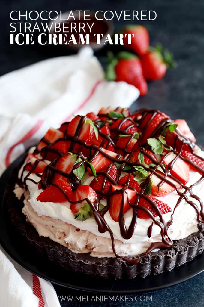 Chocolate Covered Strawberry Ice Cream Tart