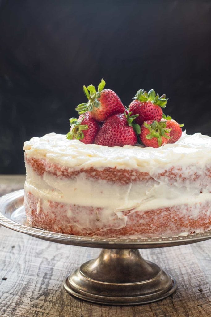 Easy Strawberry Cake with Cream Cheese Frosting