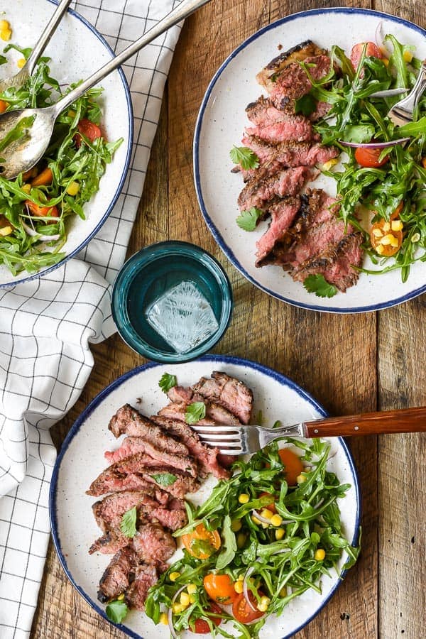 Marinated Skirt Steak with Simple Summer Salad