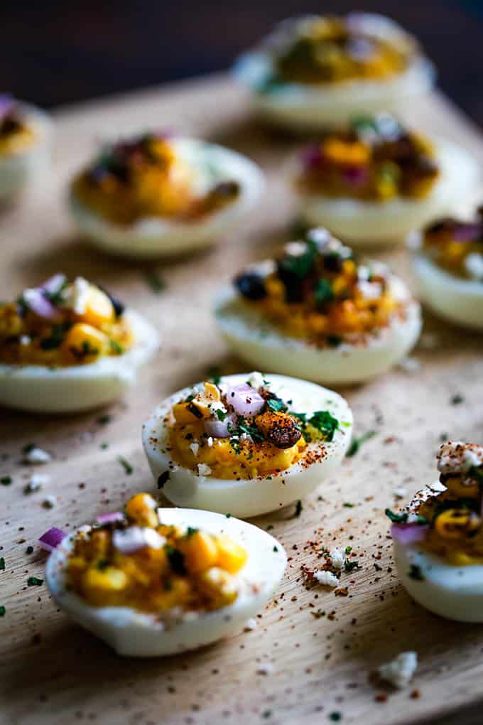 Mexican Street Corn Deviled Eggs