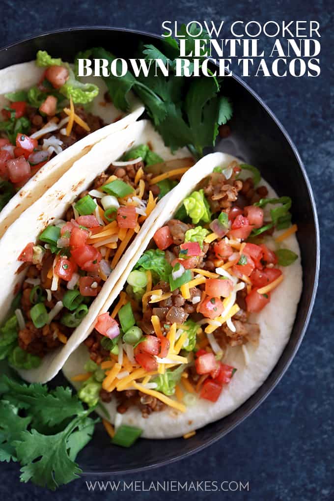 Slow Cooker Lentil Brown Rice Tacos