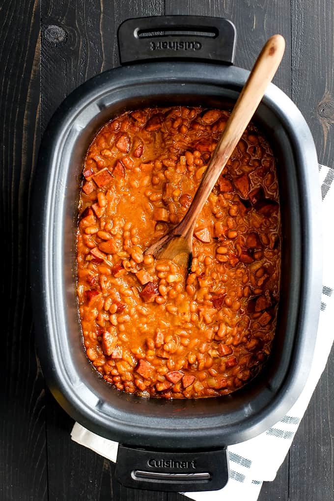 Smoky Slow Cooker Baked Beans