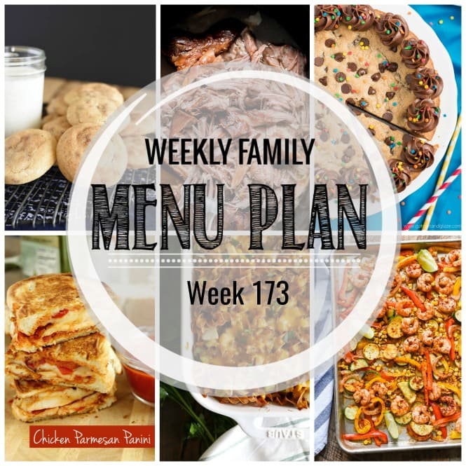 Weekly Family Meal Plan- Featuring several main dishes, a side dish, a soup, a breakfast, and two desserts!