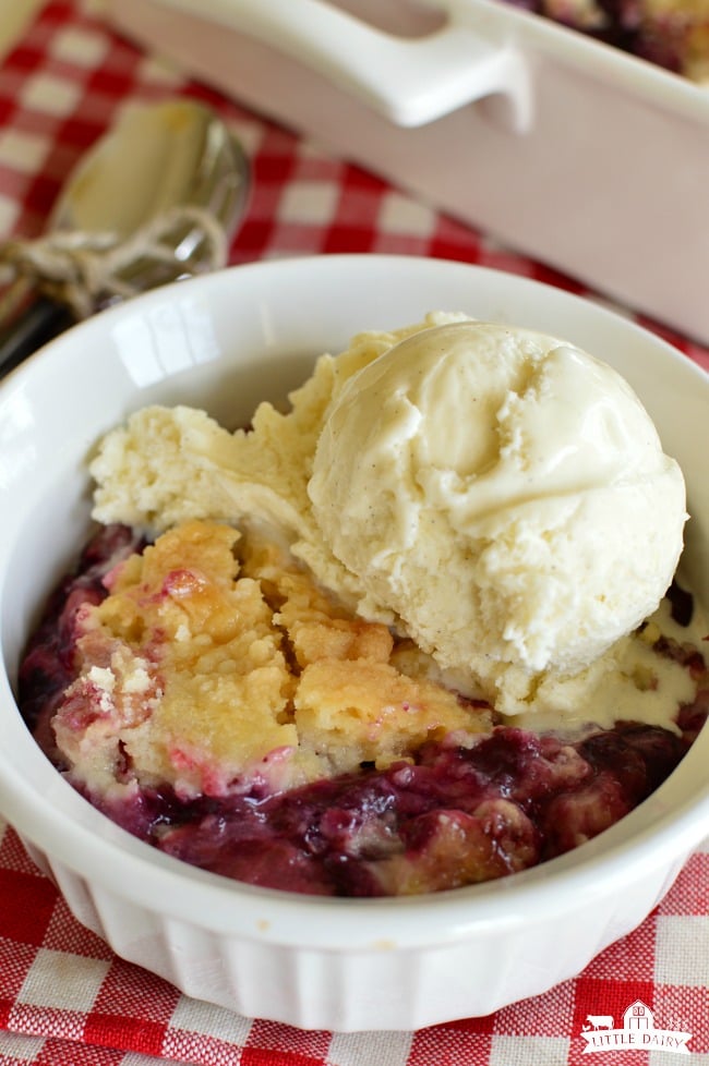 Blueberry Rhubarb Dump Cake