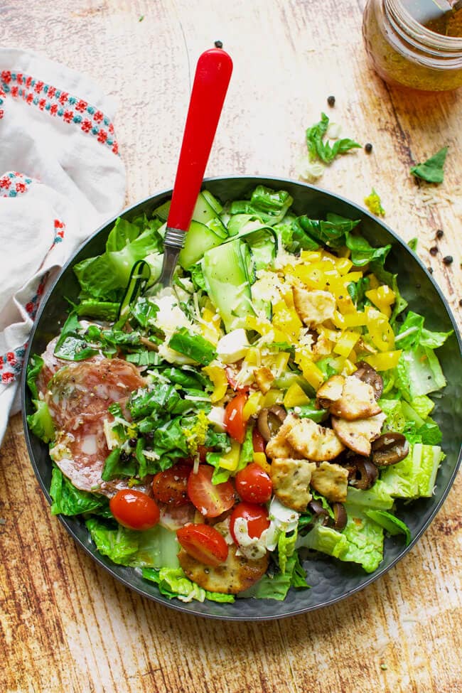 Pizza Salad with Vinaigrette