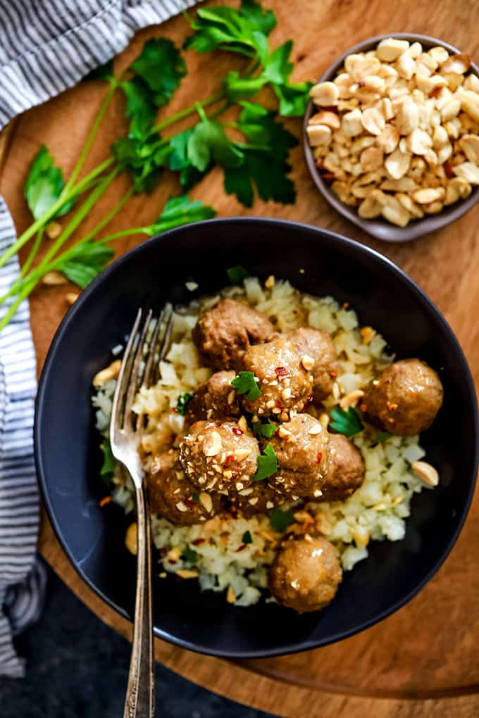 Thai Chile Peanut Meatballs