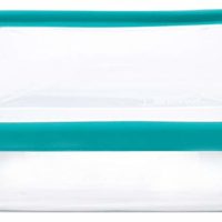 Anchor Hocking 8-InchSquare Glass Baking Dish with Teal TrueFit Lid