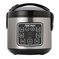 Aroma Stainless Steel 4-Cup Rice Cooker - Perfectly Prepares 2-8