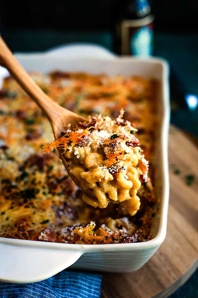 Bacon-Crusted Beer Mac and Cheese