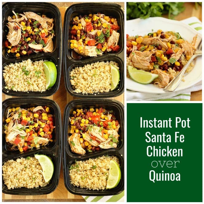 Instant Pot Santa Fe Chicken over Quinoa - An easy healthy instant pot chicken recipe perfect for dinner or make-ahead lunches for your week!