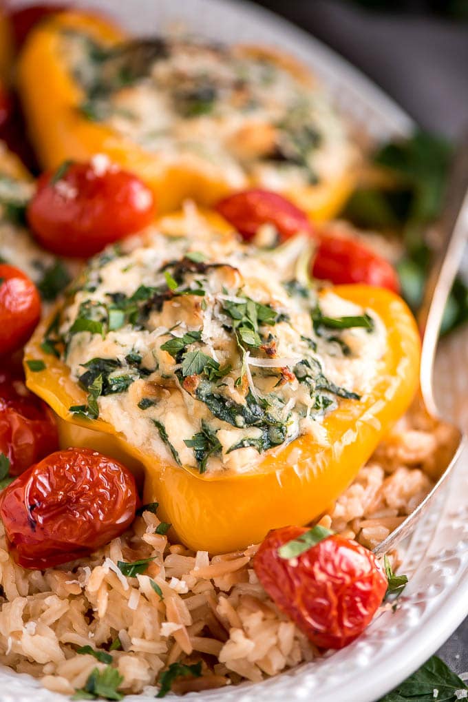 Spinach Ricotta Stuffed Peppers