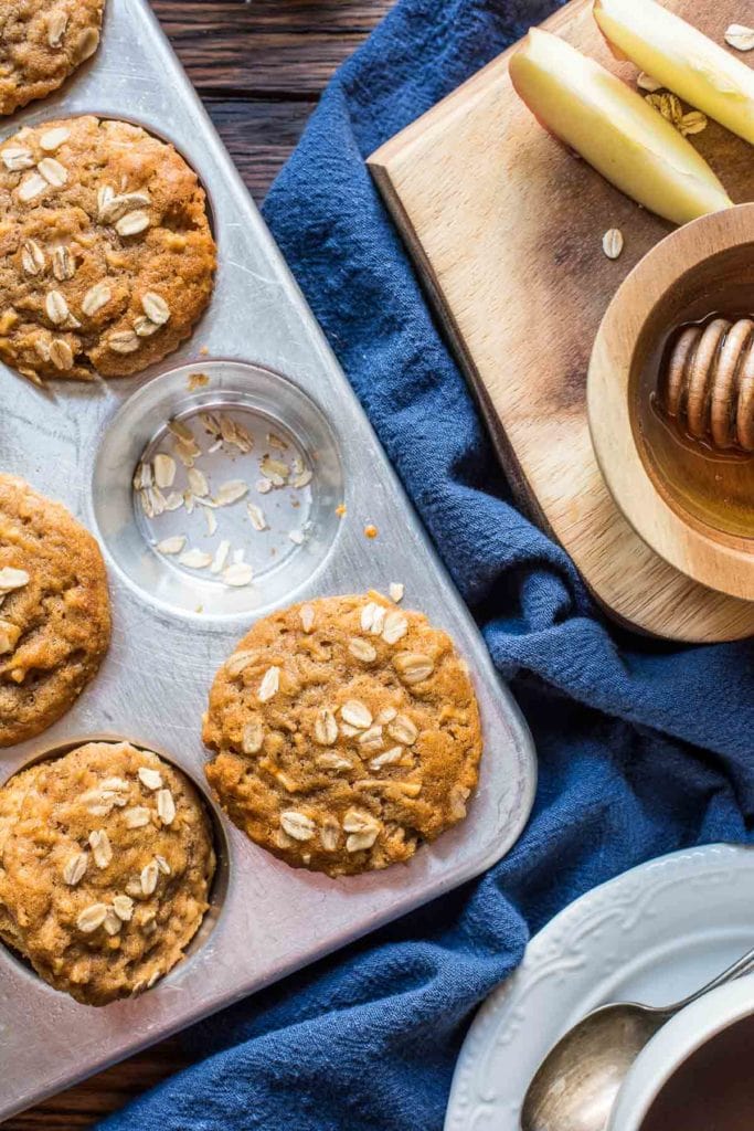 Honey Apple Oatmeal Muffins