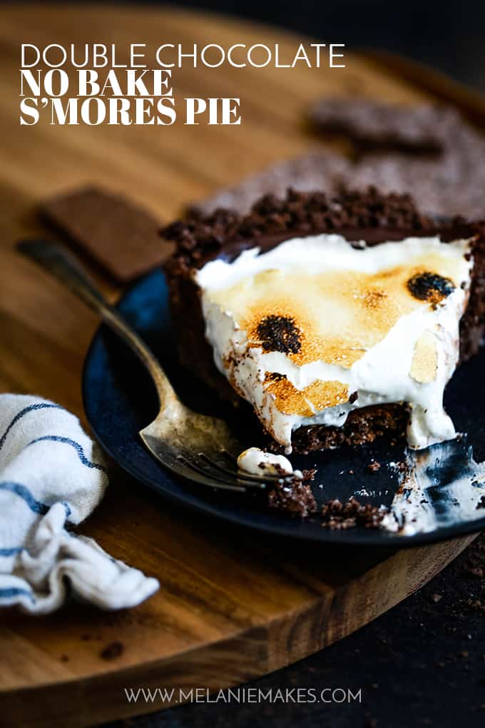 Double Chocolate No Bake S'mores Pie