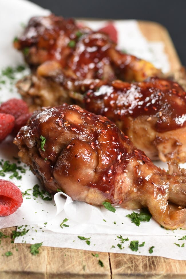 Slow Cooker Raspberry Chicken Drumsticks