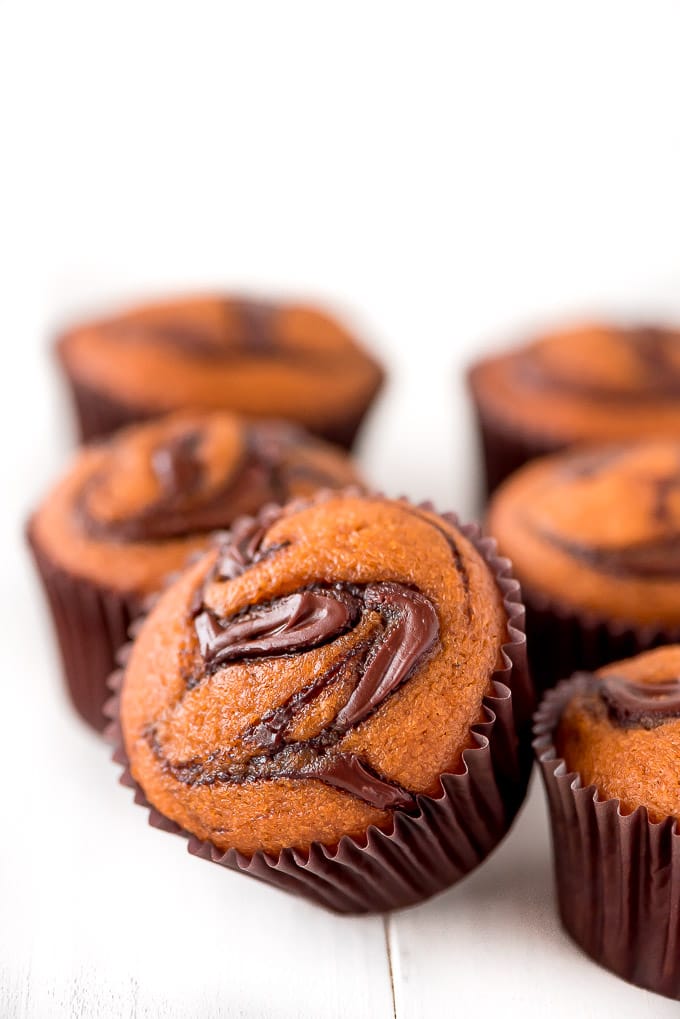 Nutella Swirl Pumpkin Muffins