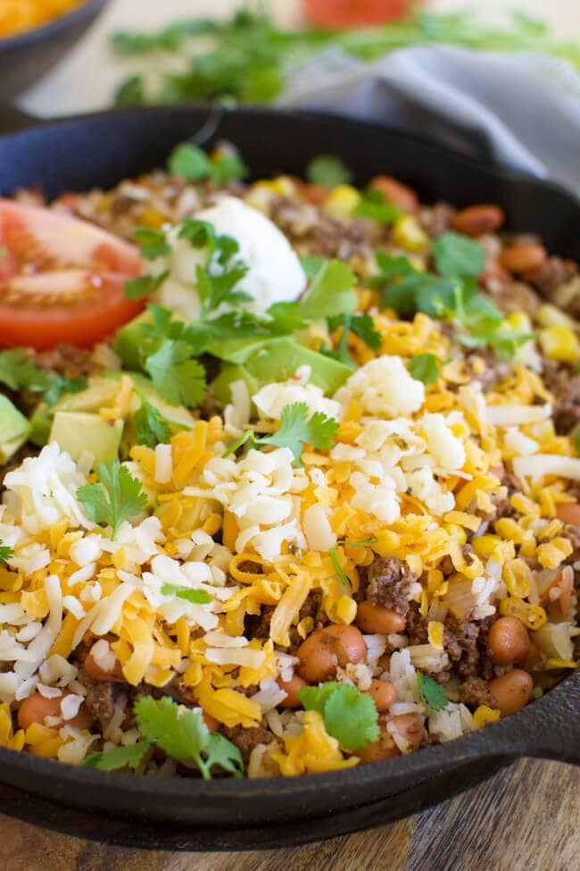 Easy Beef Burrito Skillet