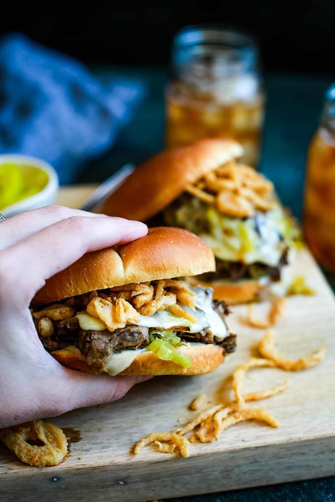 Slow Cooer Pepperoncini Beef Sandwiches