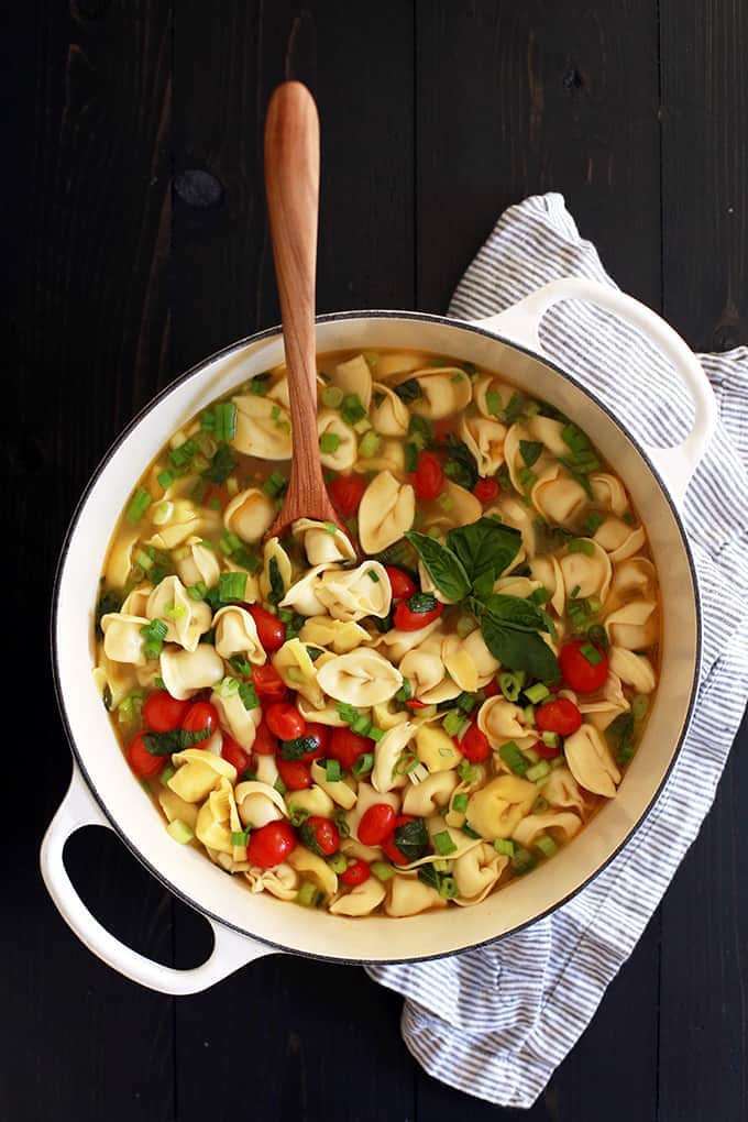 Cherry Tomato and Tortellini Soup