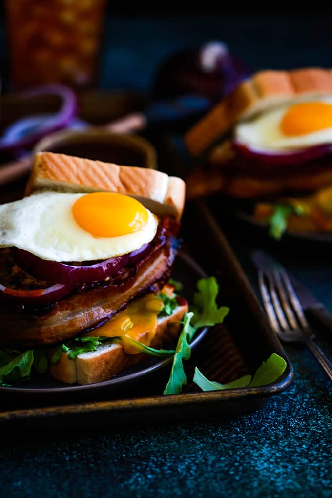 Grilled Barbecue Bacon Meatloaf Sandwich