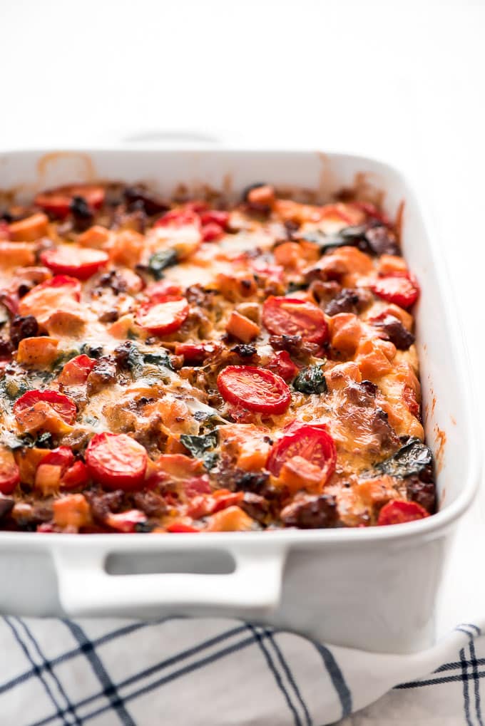 Overnight Sweet Potato and Sausage Casserole