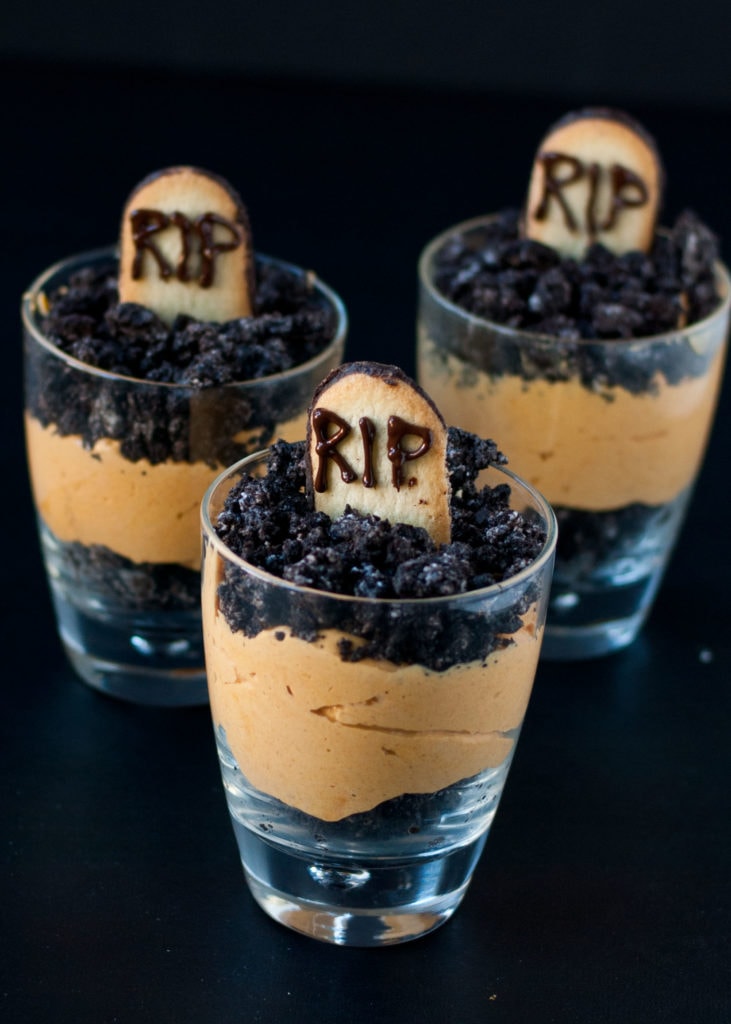 Pumpkin Dirt Pudding Graveyard Parfaits