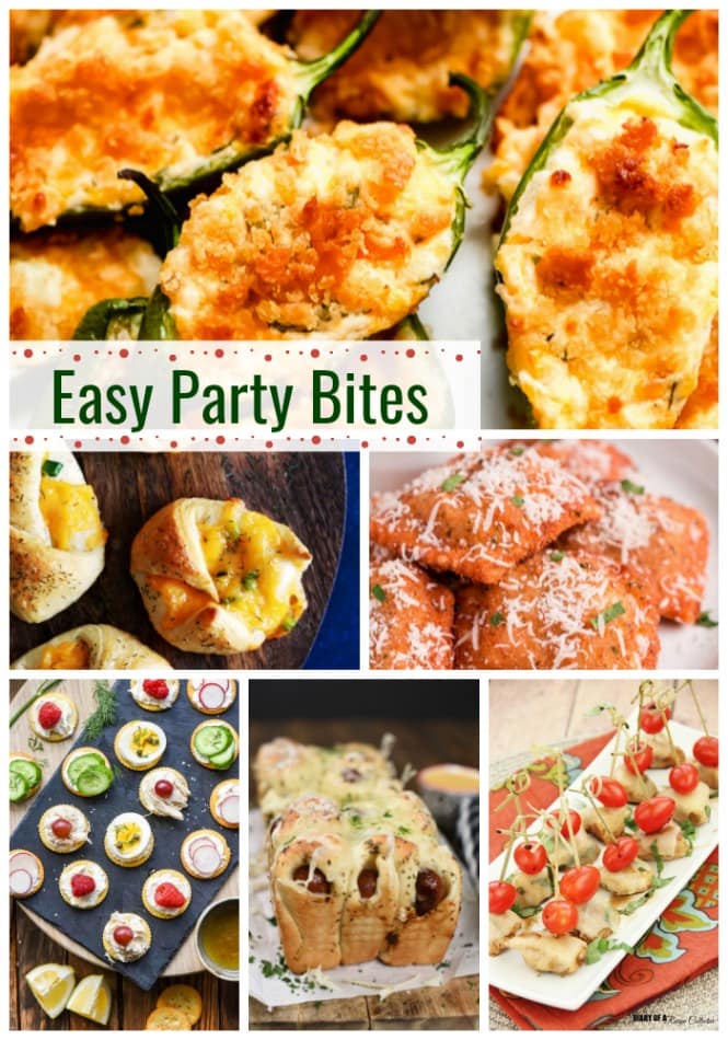 Easy Party Bites Recipes - Need a good finger food recipe to take to a holiday party?  This list has some great ideas for your next gathering!