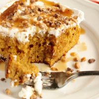 Pumpkin Toffee Poke Cake