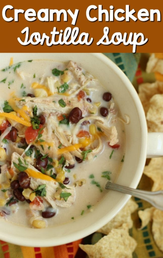 Instant Pot Creamy Chicken Tortilla Soup - A comforting creamy chicken soup recipe made easy using an instant pot.